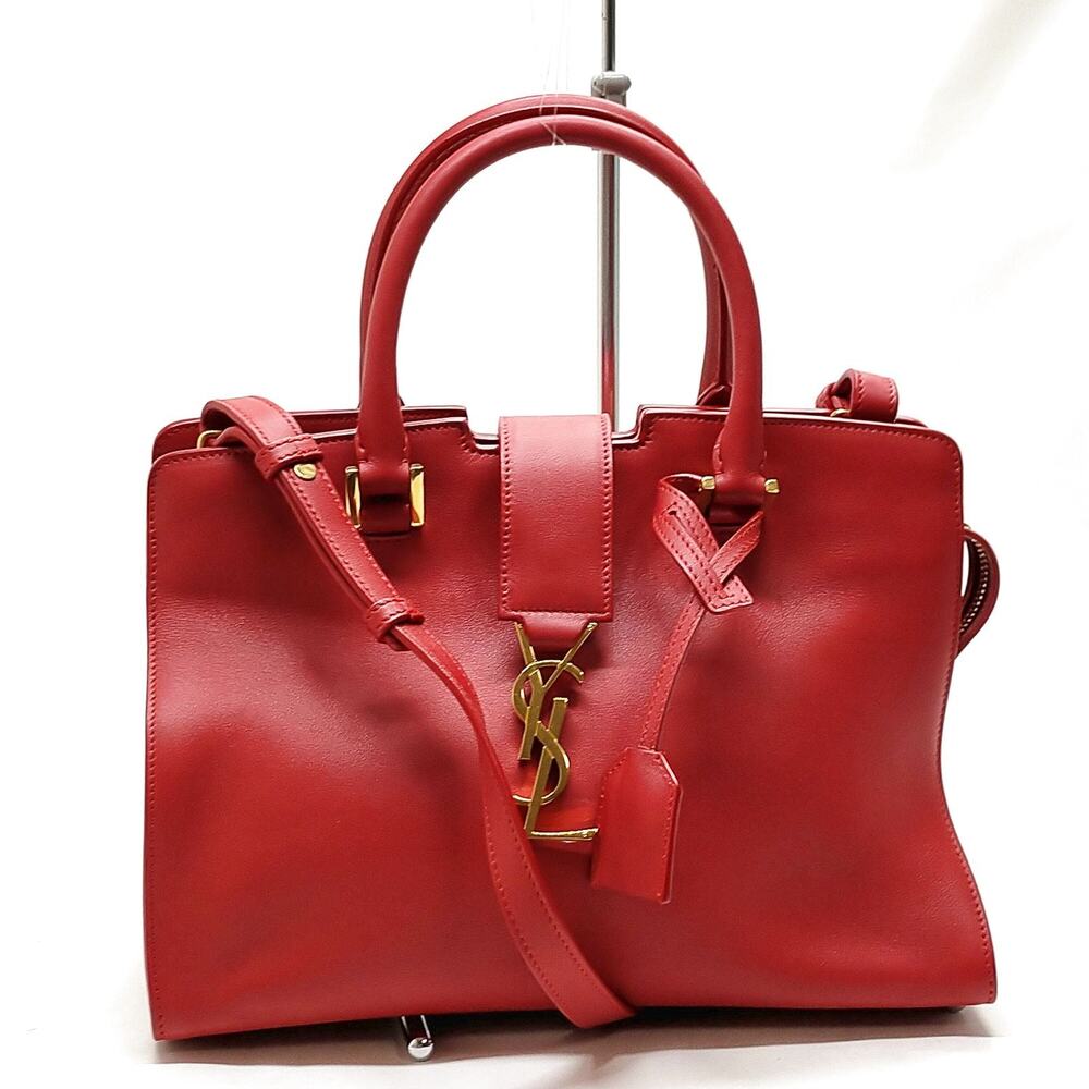Saint Laurent Sac de Jour Small Red Leather Bag with Gold-Tone Hardware